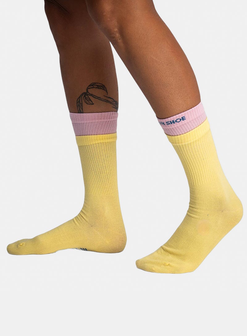 Pink Lime Double Layered Neck Socks